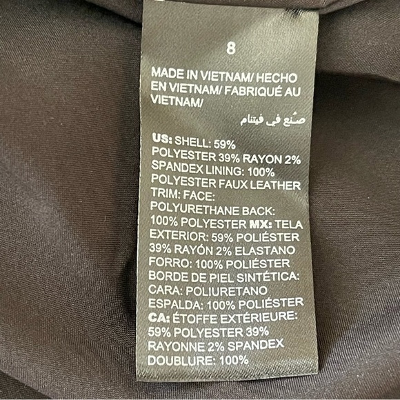 White House Black Market Women’s Luxe Suiting Pencil Skirt Size 8 Leather Trim - Picture 10 of 10